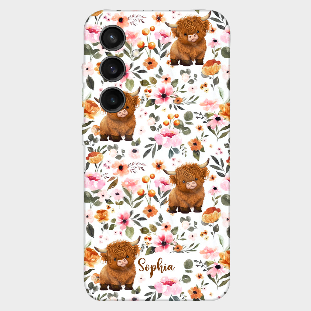 Coque de téléphone personnalisée avec motif vache des Highlands et imprimé intégral