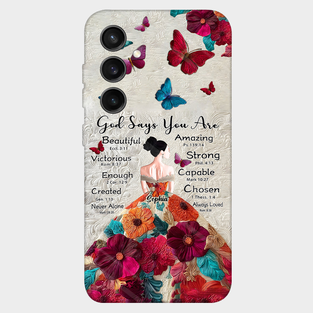 Dieu dit que tu es assez - Coque de téléphone personnalisée avec impression chrétienne intégrale