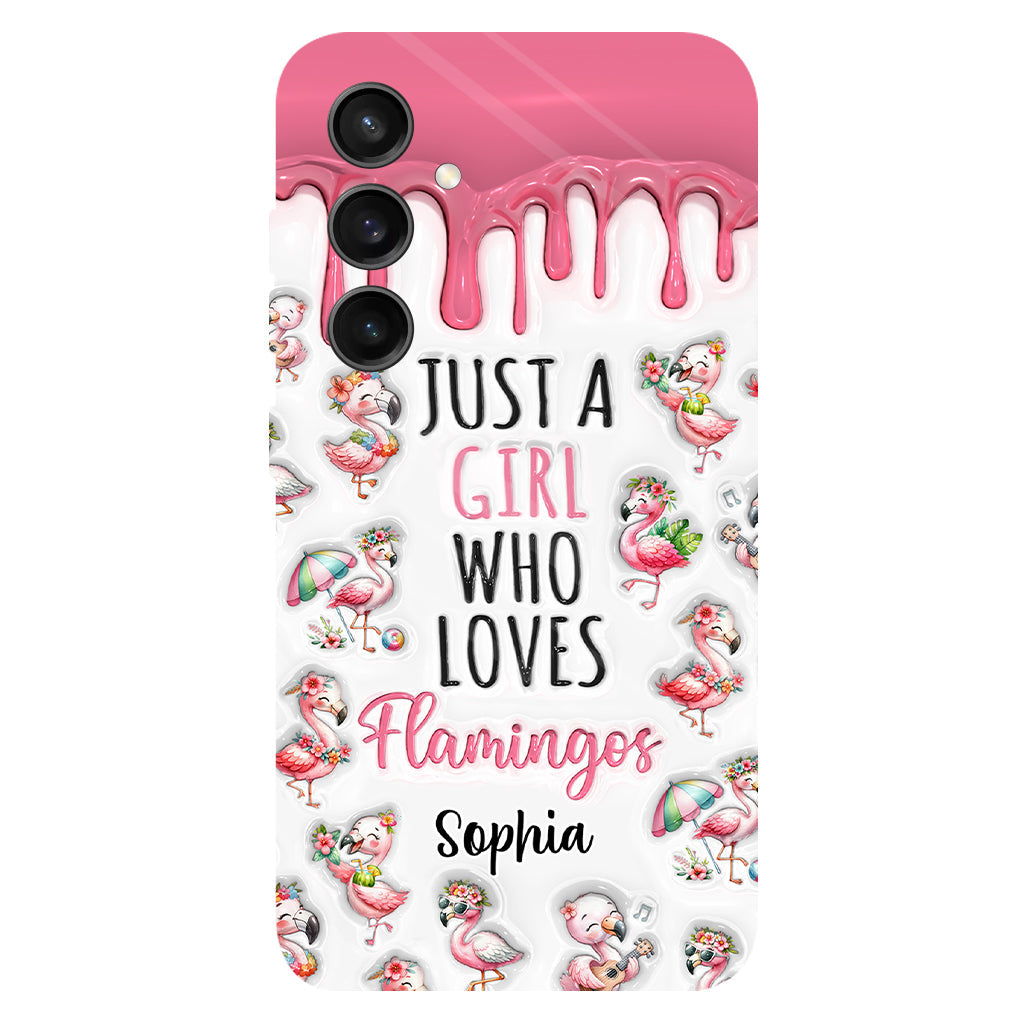Just A Girl Who Loves Flamingos - Personalized Flamingo Full Print Phone Case