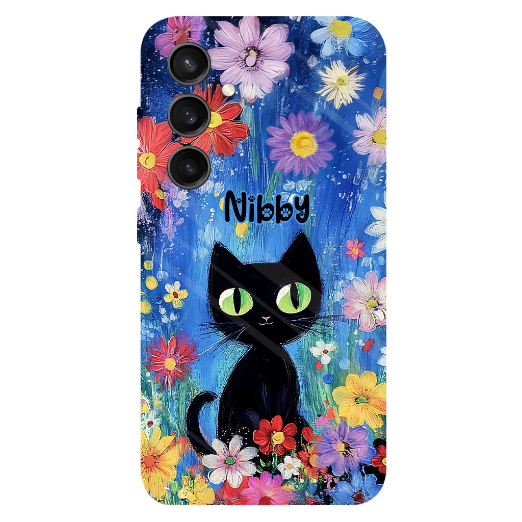 Coque de téléphone personnalisée avec motif chat noir mignon - Chat mignon