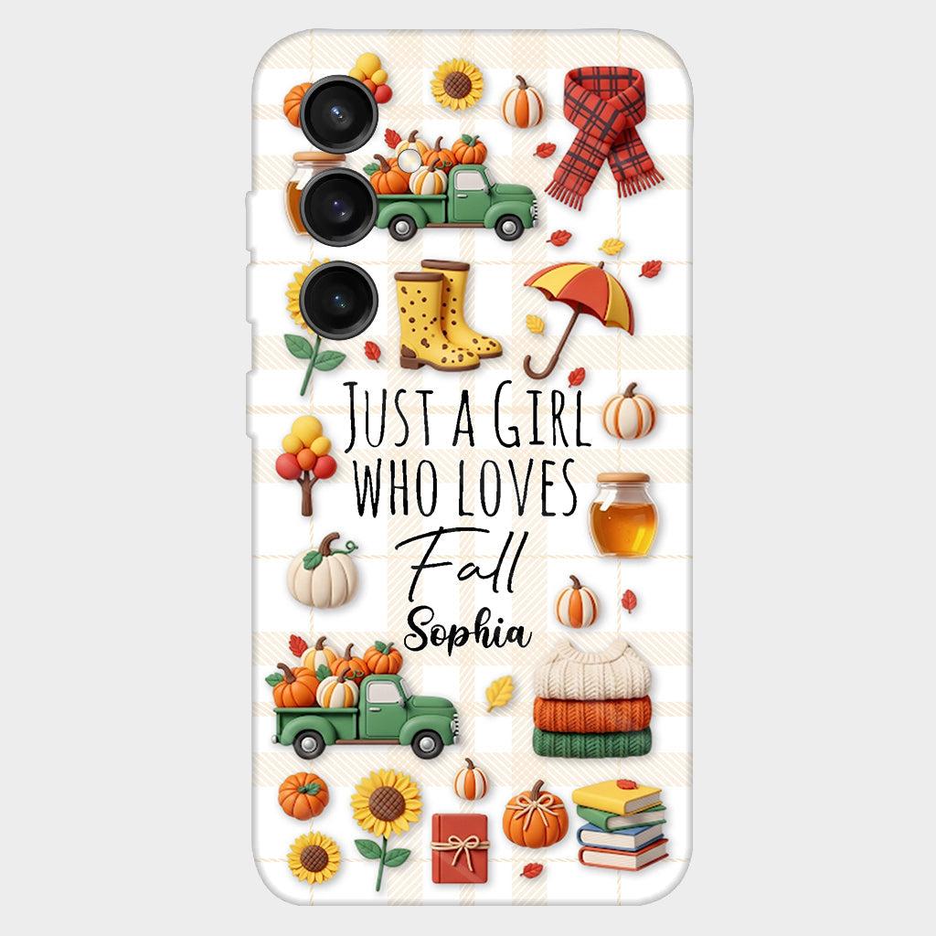 Juste une fille qui aime l'automne - Coque de téléphone personnalisée avec imprimé automnal