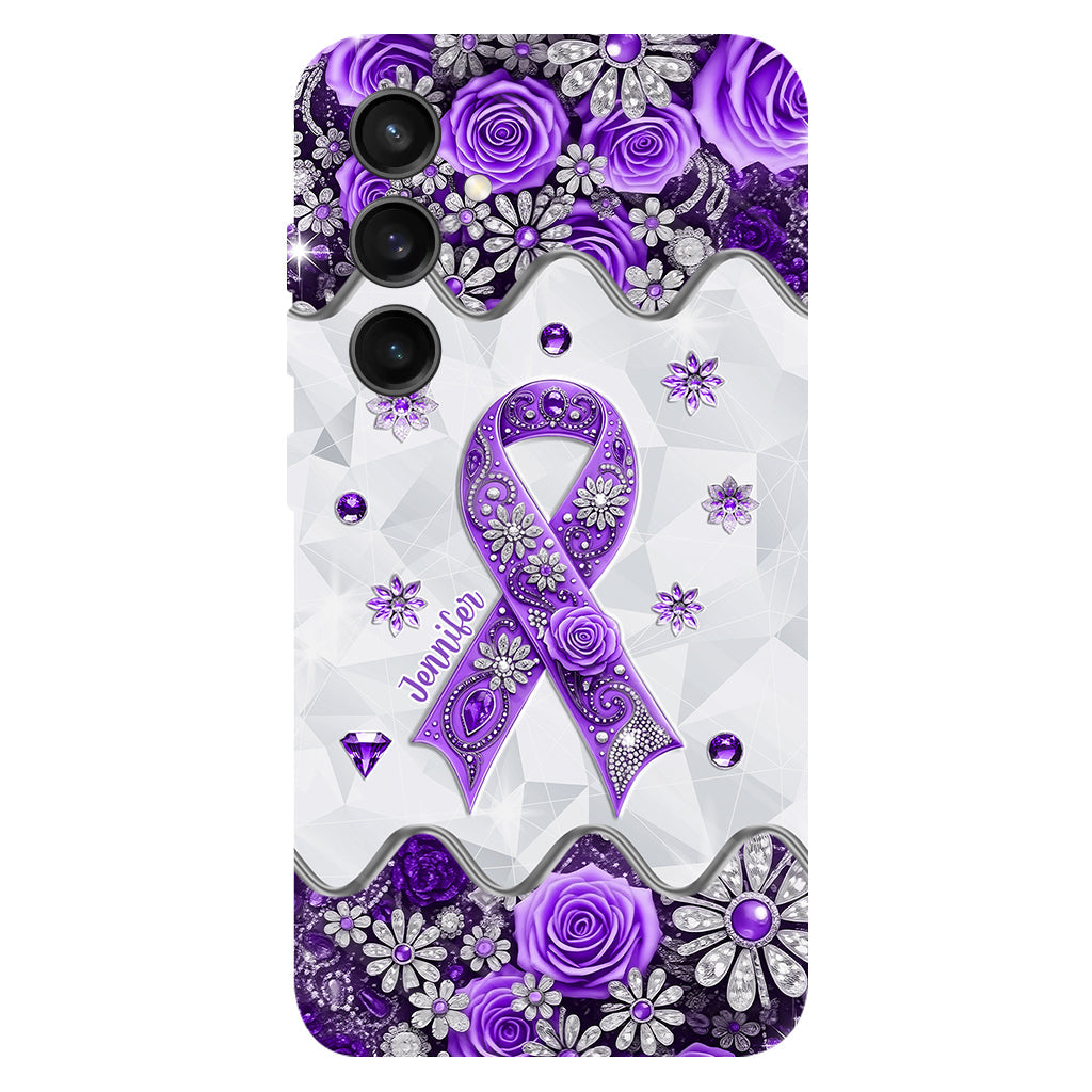 Sensibilisation au cancer - Coque de téléphone personnalisée avec impression intégrale sur la sensibilisation au cancer du pancréas