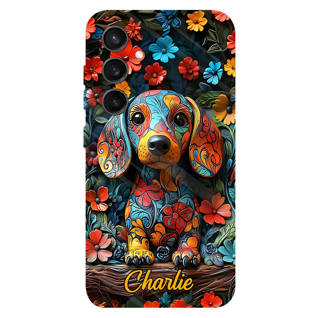 Love Dachshund - Personalized Dog Full Print Phone Case