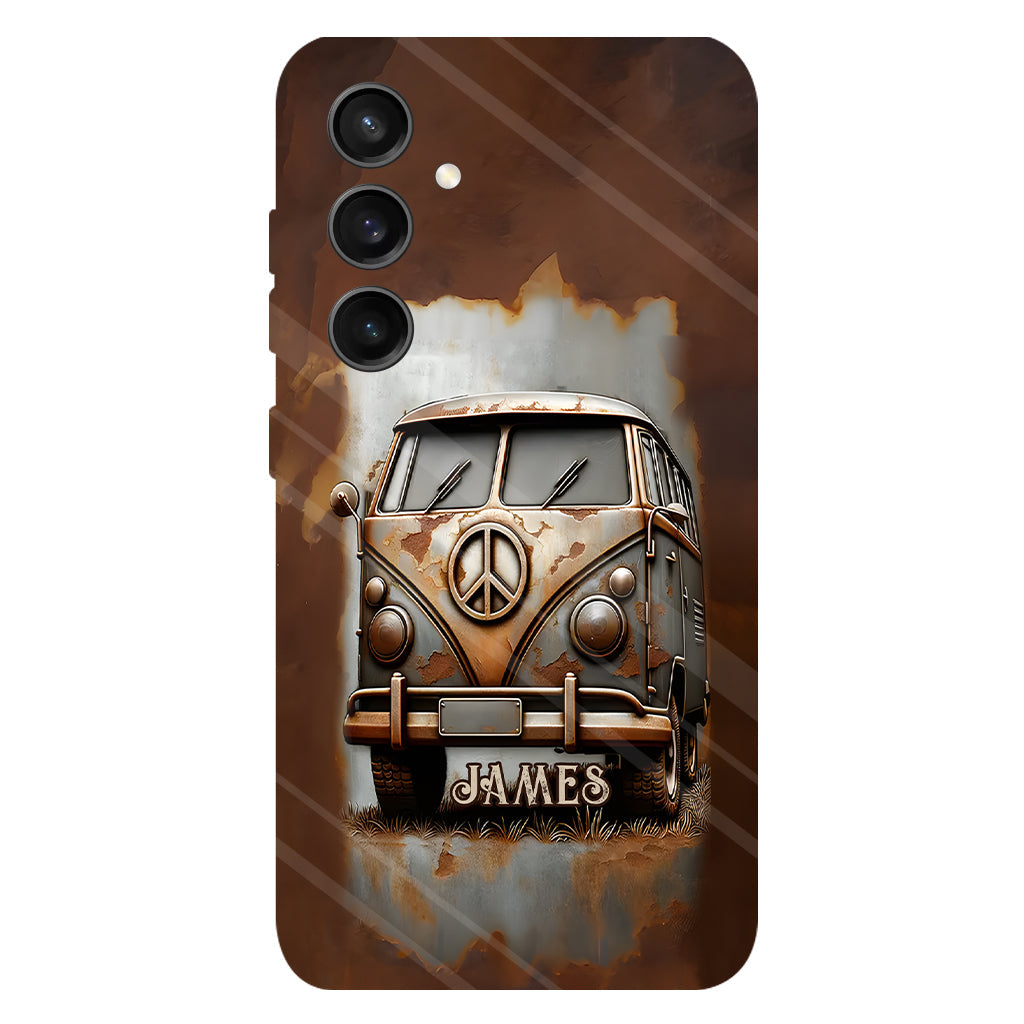 Camper Van Peace Symbol Vintage Soul - Personalized Hippie Full Print Phone Case