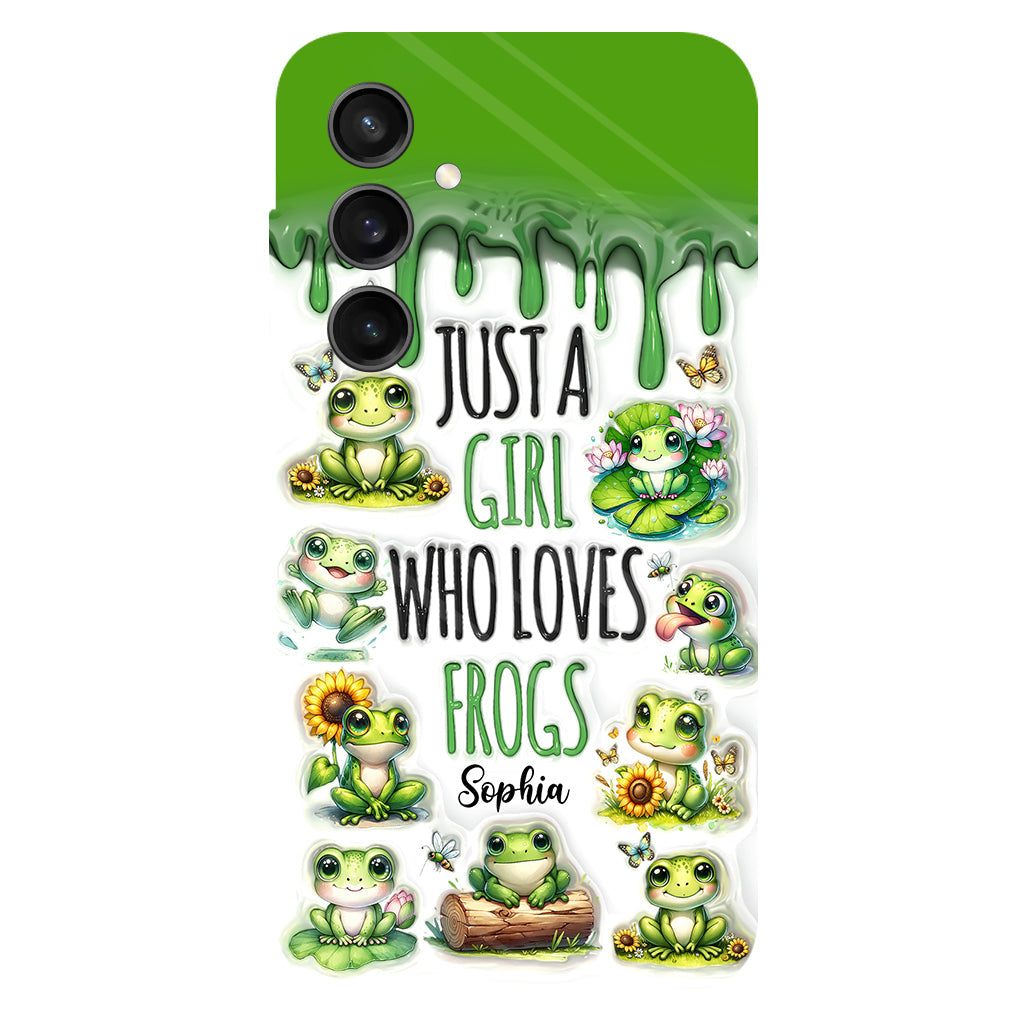 Une fille qui adore les grenouilles - Coque de téléphone personnalisée avec motif grenouille