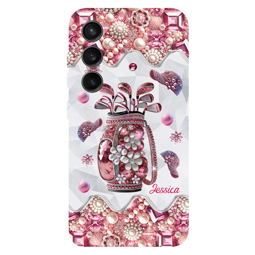 Une fille qui adore le golf - Coque de téléphone personnalisée avec imprimé golf intégral