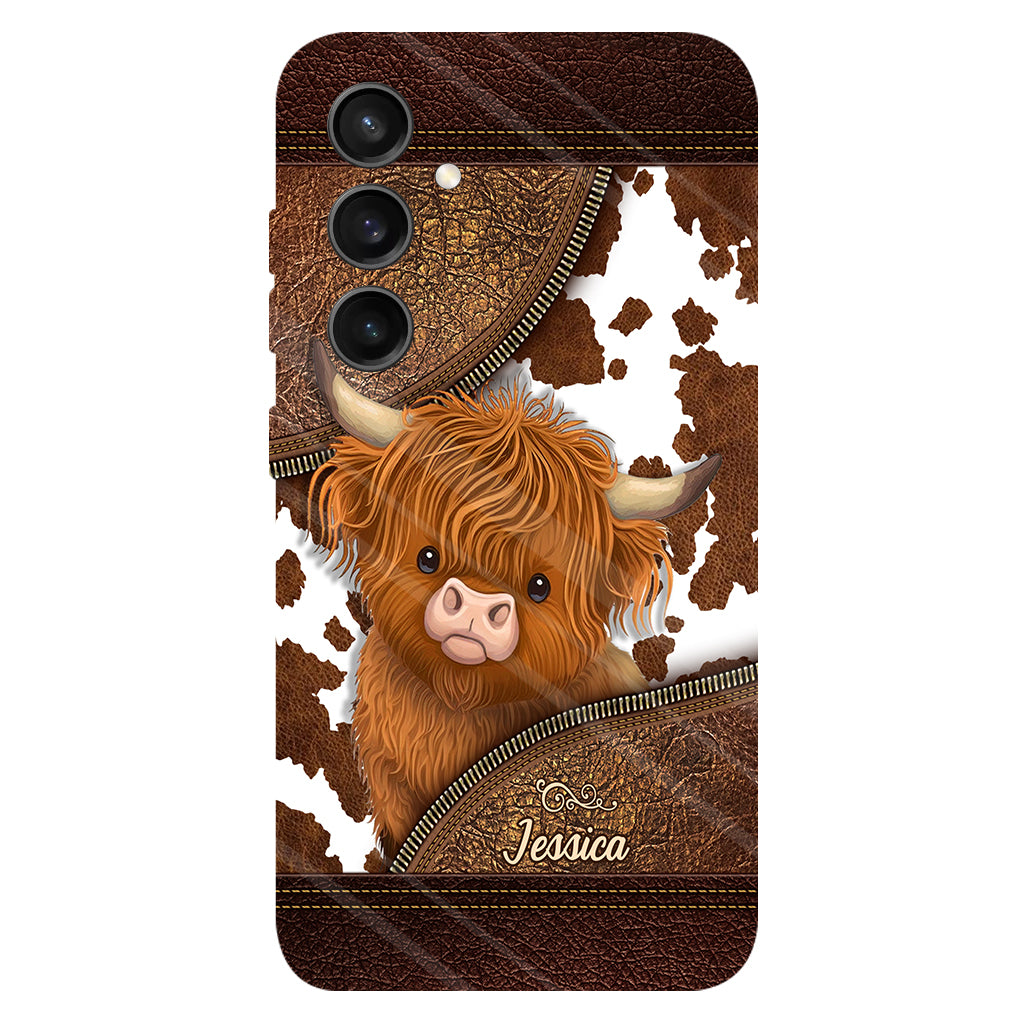 Juste une fille qui aime les vaches des Highlands - Coque de téléphone personnalisée avec impression intégrale