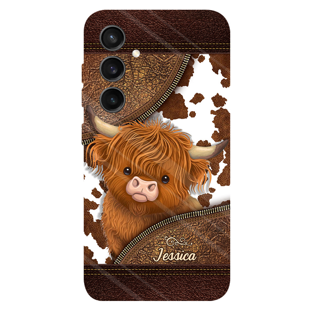 Juste une fille qui aime les vaches des Highlands - Coque de téléphone personnalisée avec impression intégrale