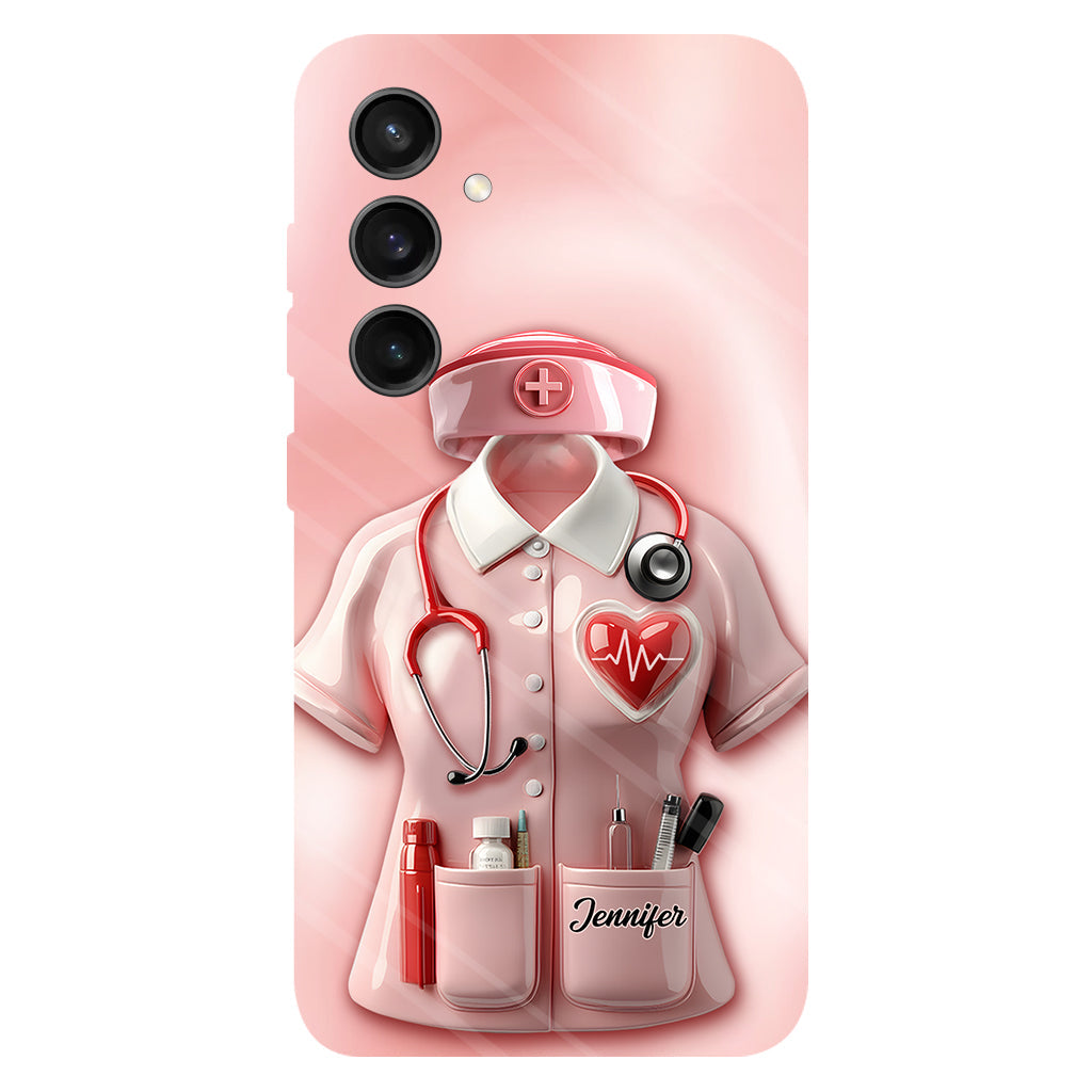 Les infirmières sont au cœur des soins de santé - Coque de téléphone personnalisée avec le texte intégral « Infirmière »