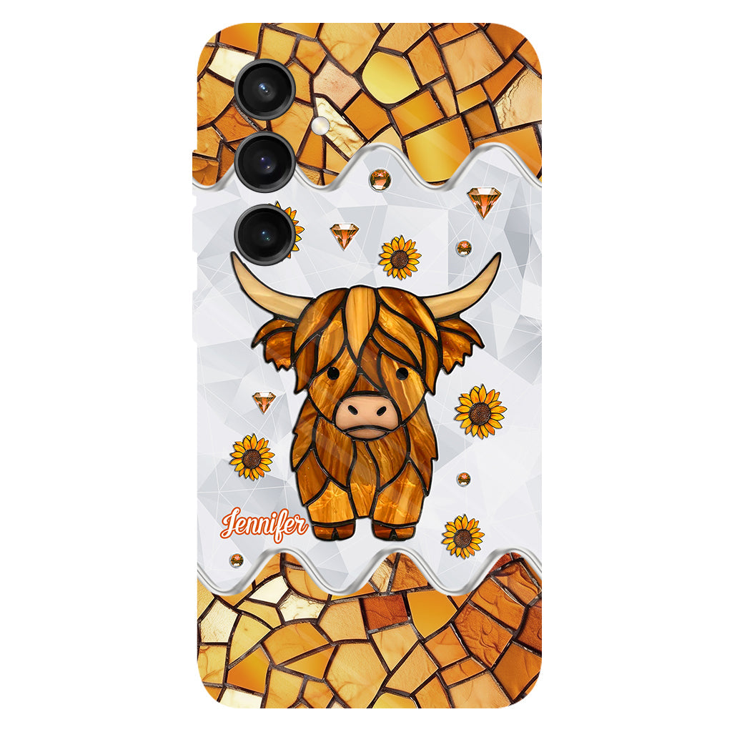 Adorable vache des Highlands - Coque de téléphone personnalisée avec imprimé intégral vache des Highlands