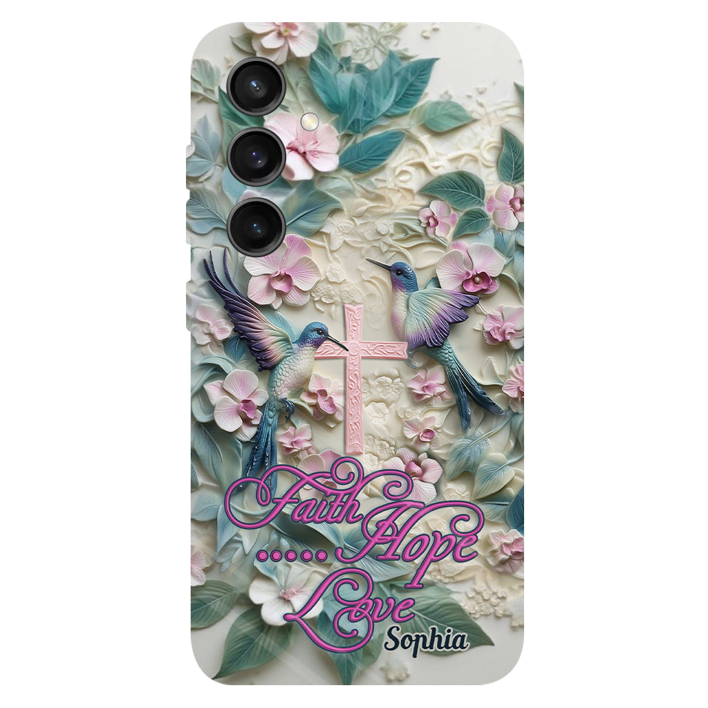 Faith Hope Love - Personalized Hummingbird Full Print Phone Case