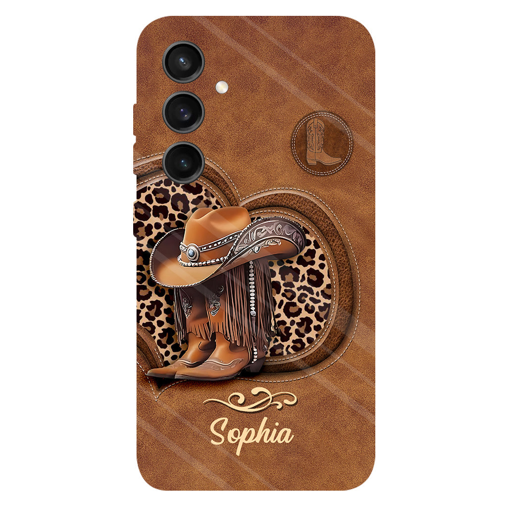 Bottes de cowgirl - Coque de téléphone personnalisée avec motif cowgirl