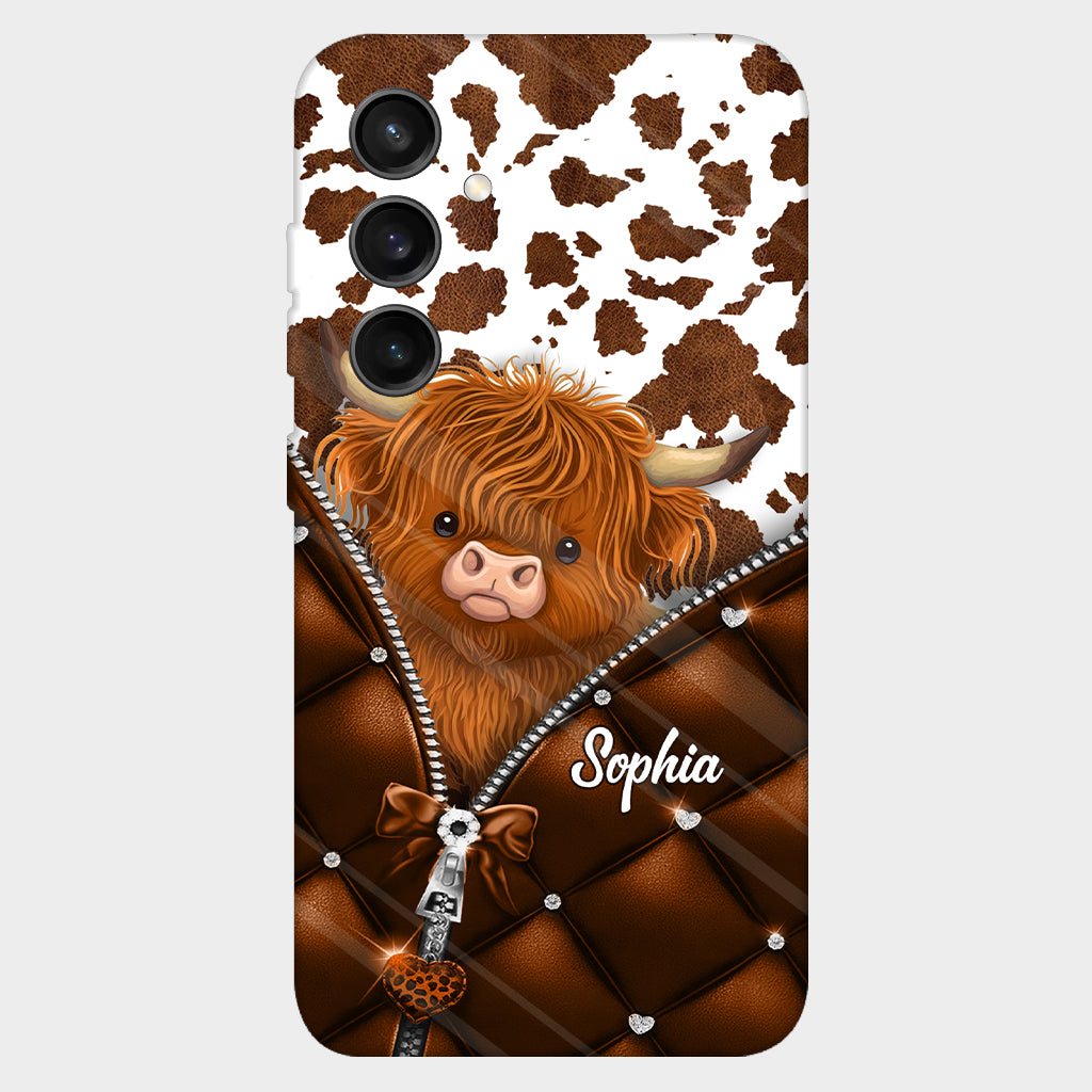 Coque de téléphone personnalisée avec imprimé vache des Highlands - Mignonne vache des Highlands