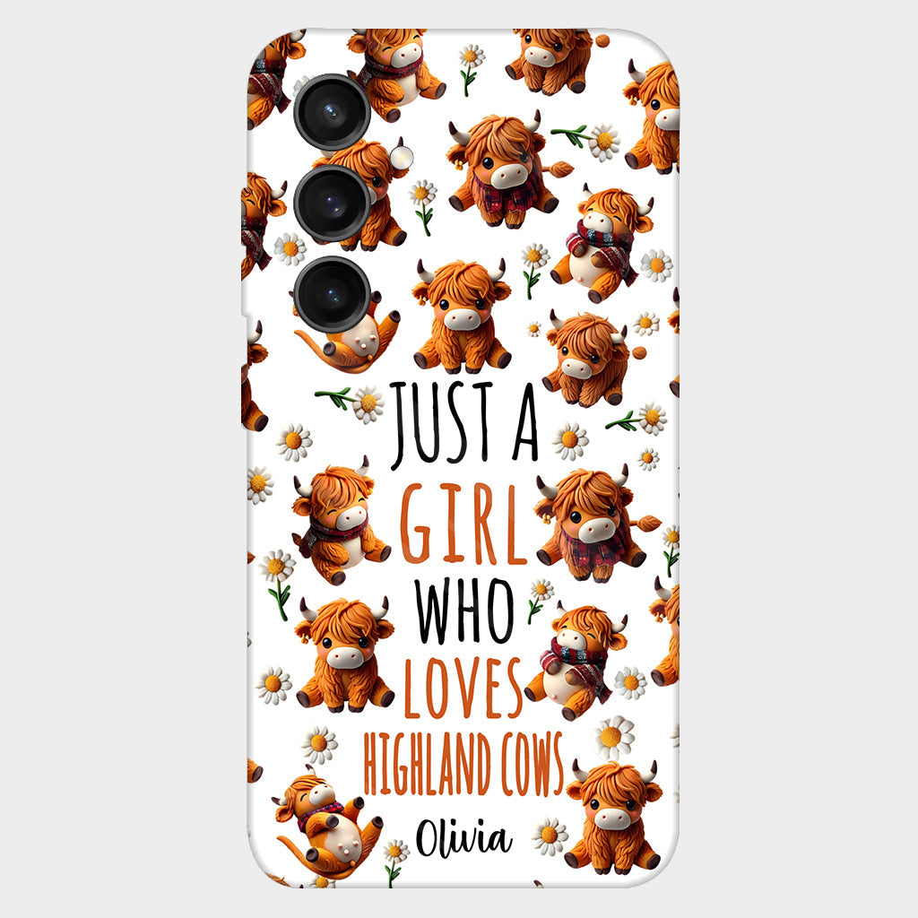 Just A Girl Who Loves Highland Cows - Personalized Highland Cow Full Print Phone Case
