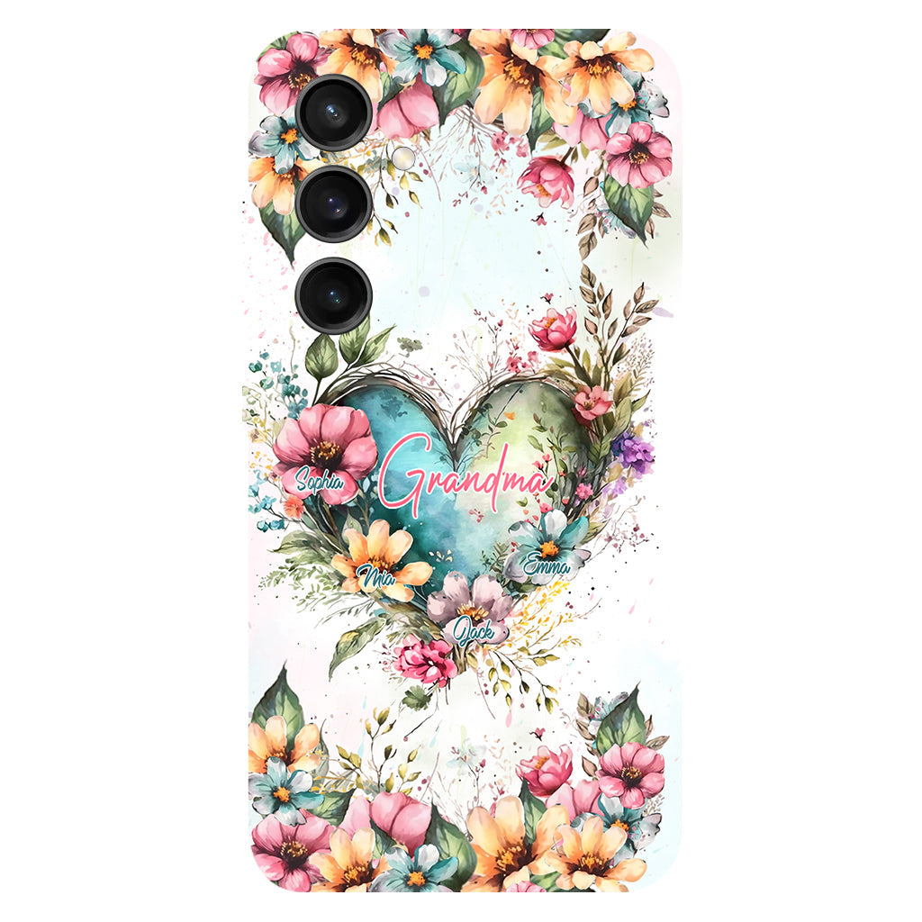 Les fleurs de la maman de grand-mère - Coque de téléphone personnalisée avec impression intégrale « Grand-mère »