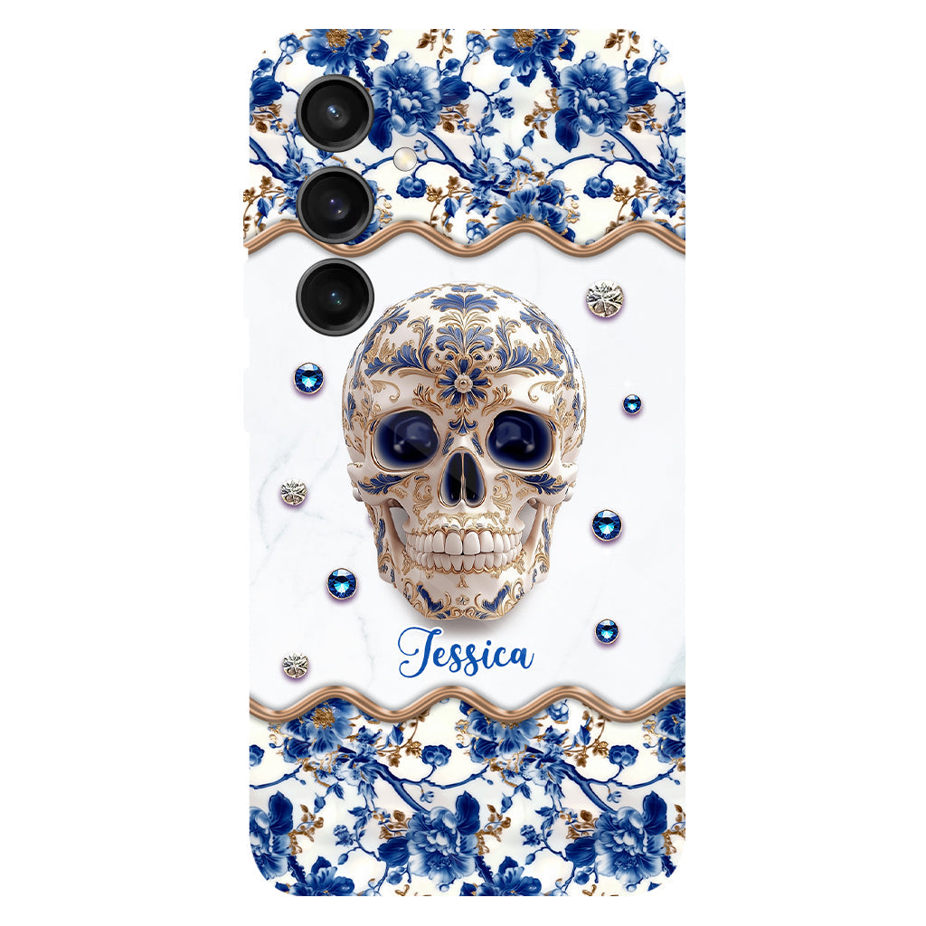 Skull Toile de Jouy - Personalized Skull Full Print Phone Case