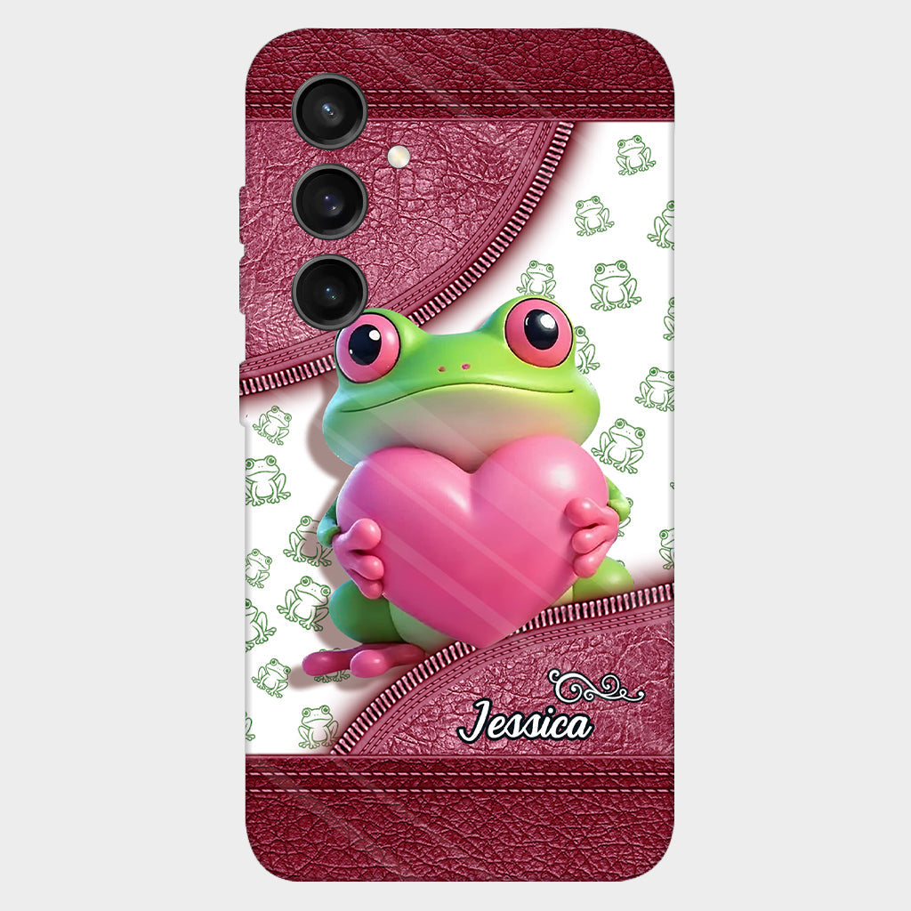 Coque de téléphone personnalisée Love Frog avec motif grenouille