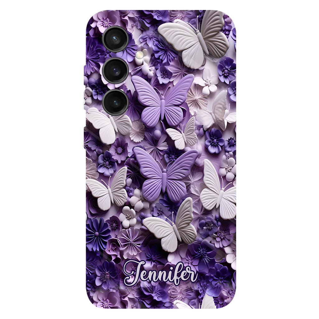 Purple Butterflies - Personalized Butterfly Full Print Phone Case