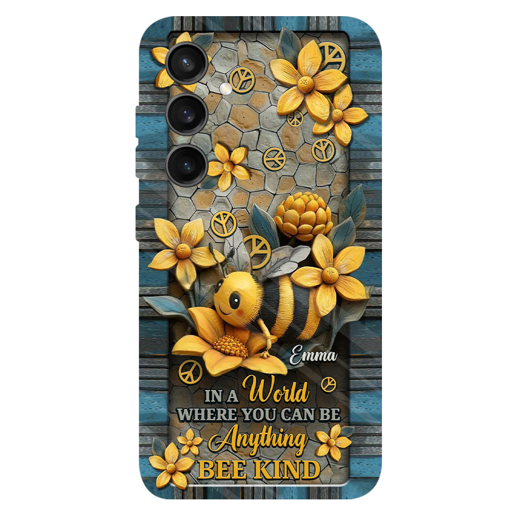 In A World Where You Can Be Anything Be Kind - Personalized Hippie Full Print Phone Case