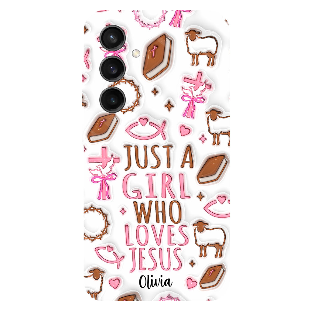 Juste une fille qui aime Jésus - Coque de téléphone personnalisée avec impression chrétienne intégrale
