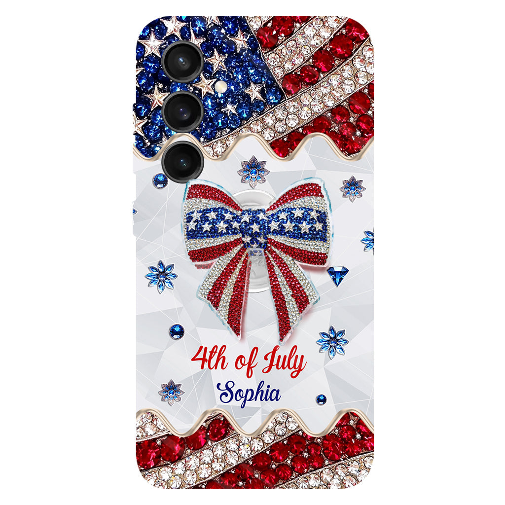 Fête de l'Indépendance - Coque de téléphone et support personnalisés avec impression intégrale pour la fête nationale américaine (4 juillet).