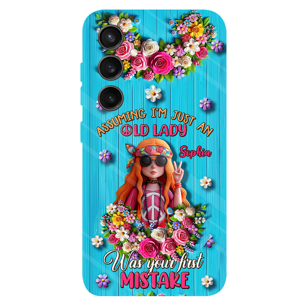 Assuming I'm Just An Old Lady Was Your First Mistake - Personalized Hippie Full Print Phone Case