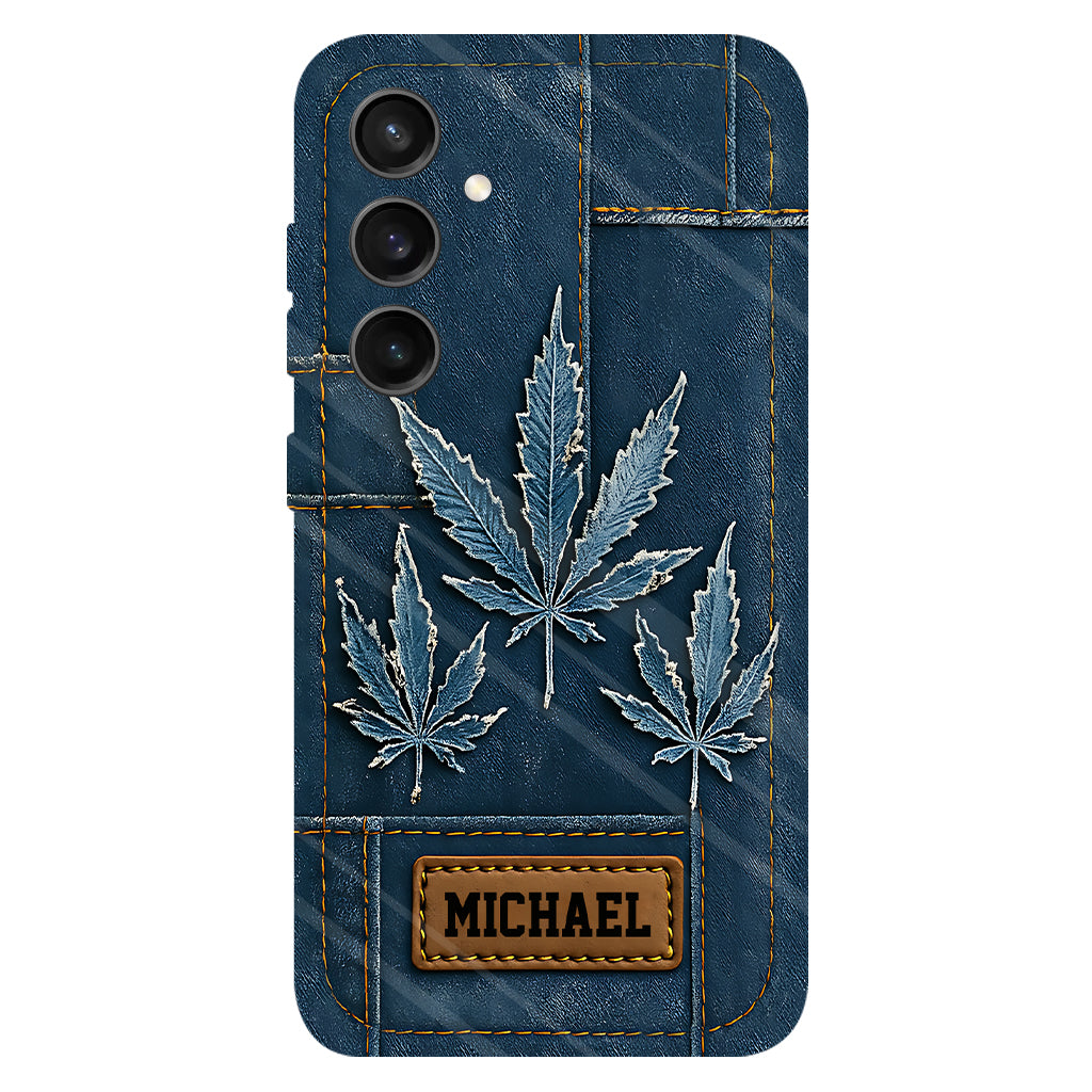 Distressed Denim Marijuanas - Personalized Weed Full Print Phone Case