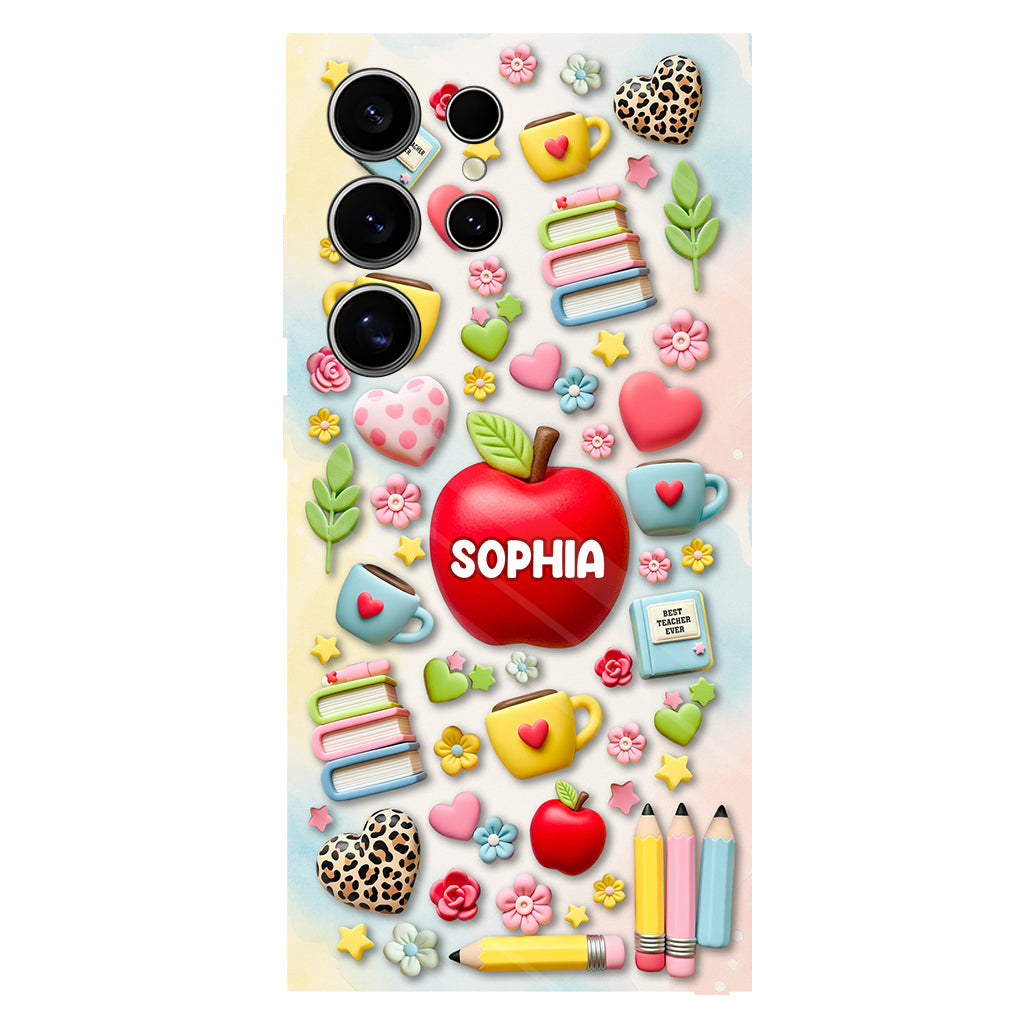 Meilleur professeur du monde - Coque de téléphone et support de téléphone personnalisés avec impression intégrale - Meilleur professeur