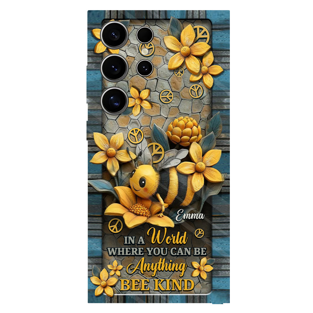 In A World Where You Can Be Anything Be Kind - Personalized Hippie Full Print Phone Case