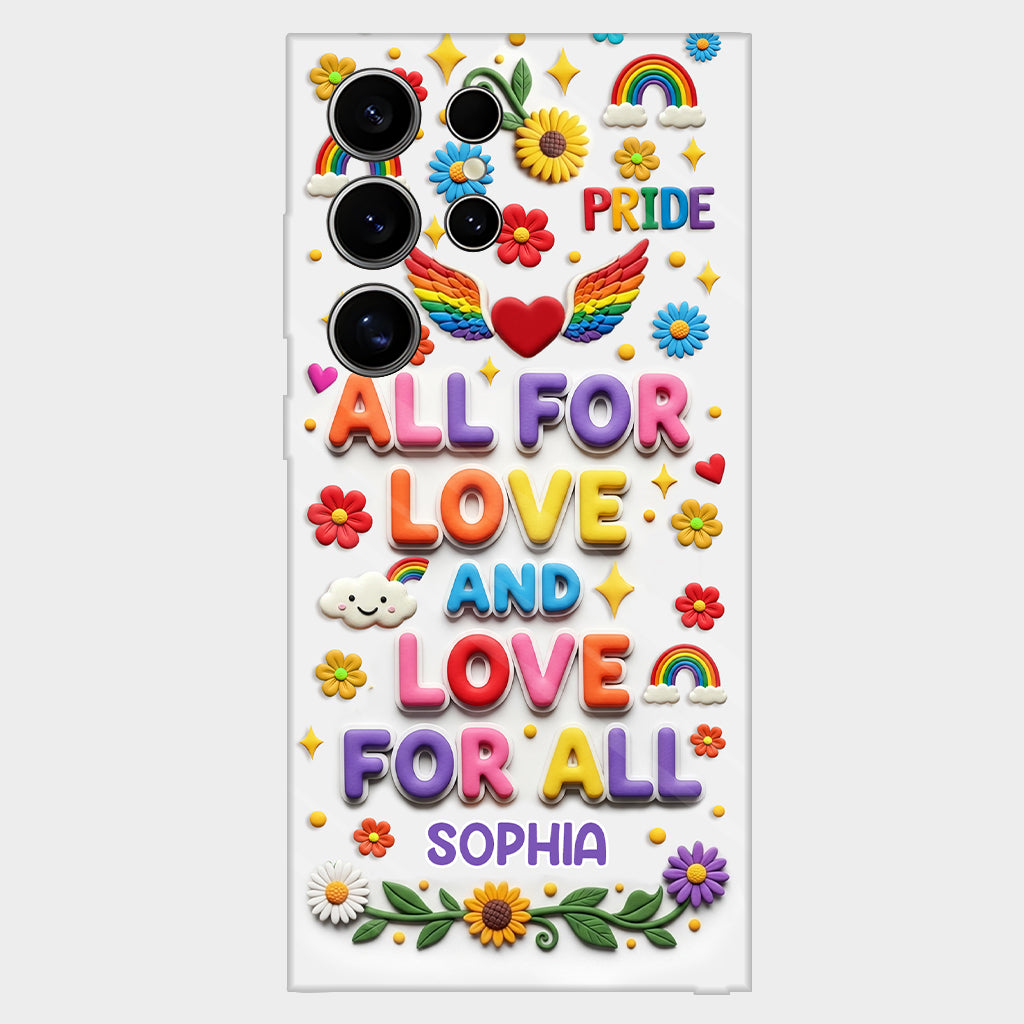 Tout pour l'amour et l'amour pour tous - Coque de téléphone personnalisée avec imprimé intégral en soutien LGBT