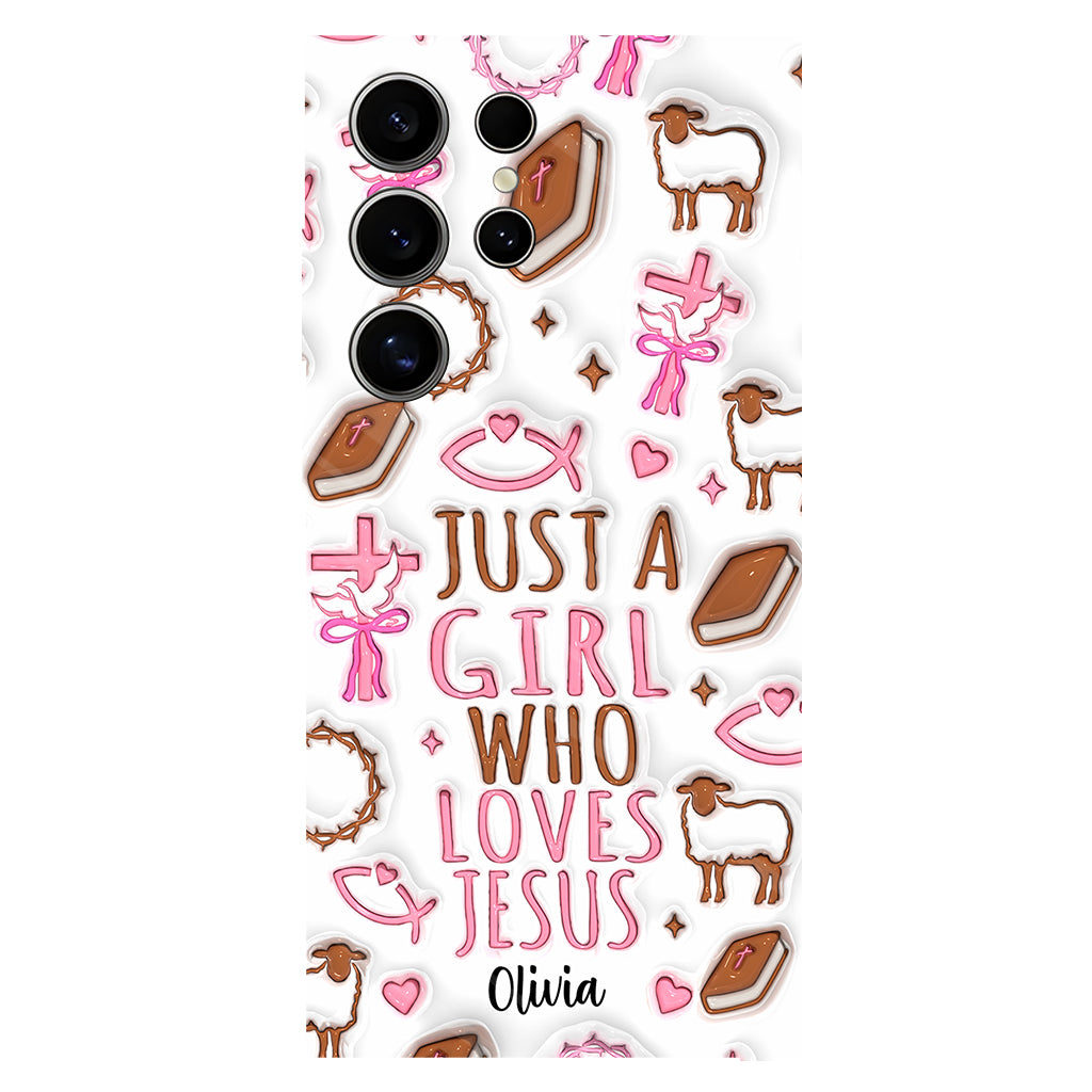 Juste une fille qui aime Jésus - Coque de téléphone personnalisée avec impression chrétienne intégrale