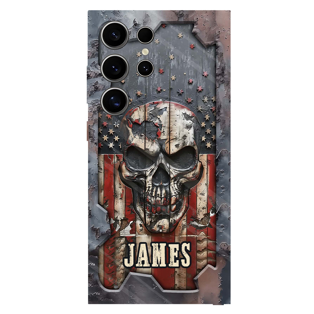 Patriotic Skull Lover - Personalized Skull Full Print Phone Case