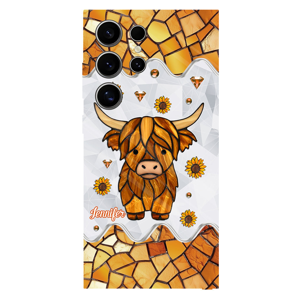 Adorable vache des Highlands - Coque de téléphone personnalisée avec imprimé intégral vache des Highlands