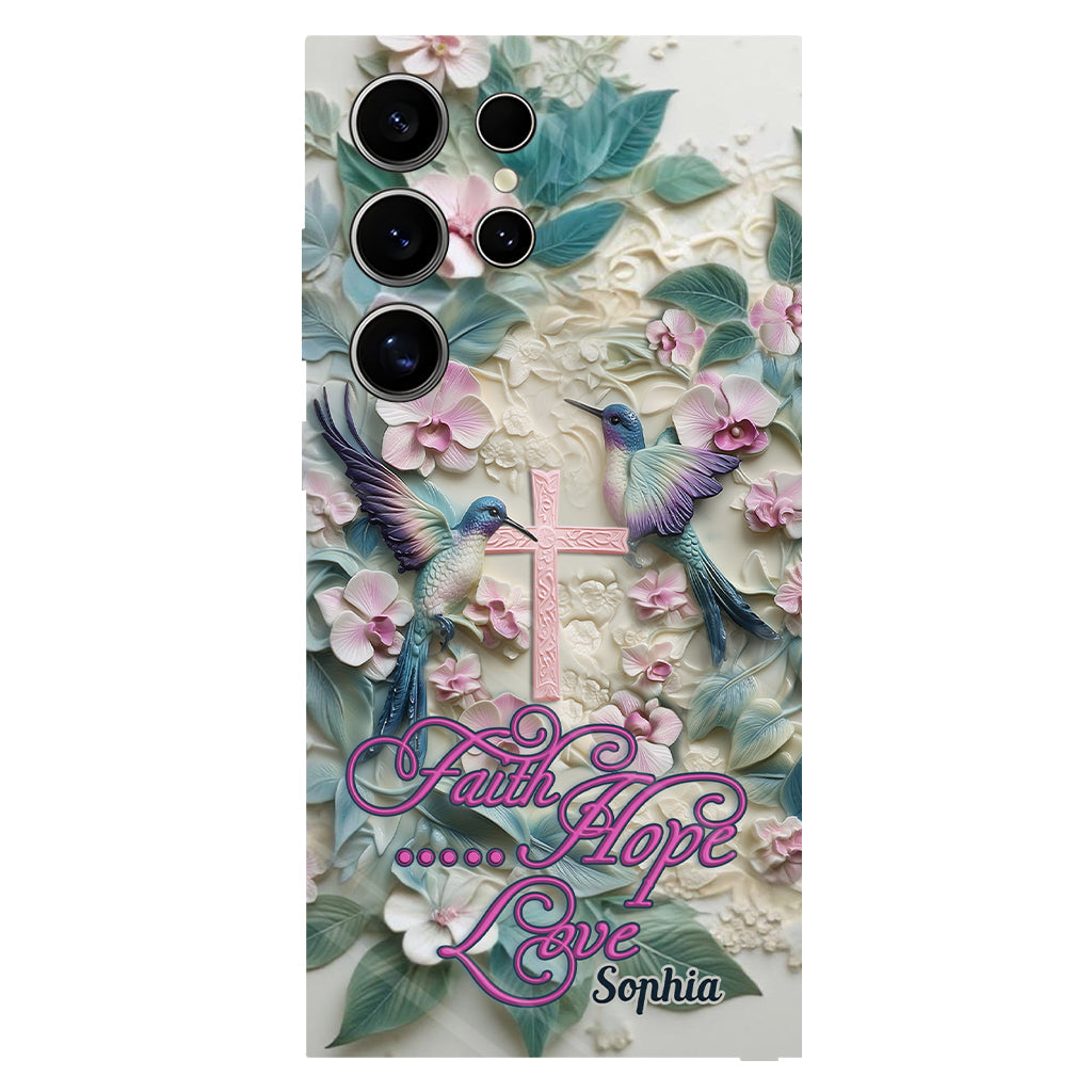 Faith Hope Love - Personalized Hummingbird Full Print Phone Case
