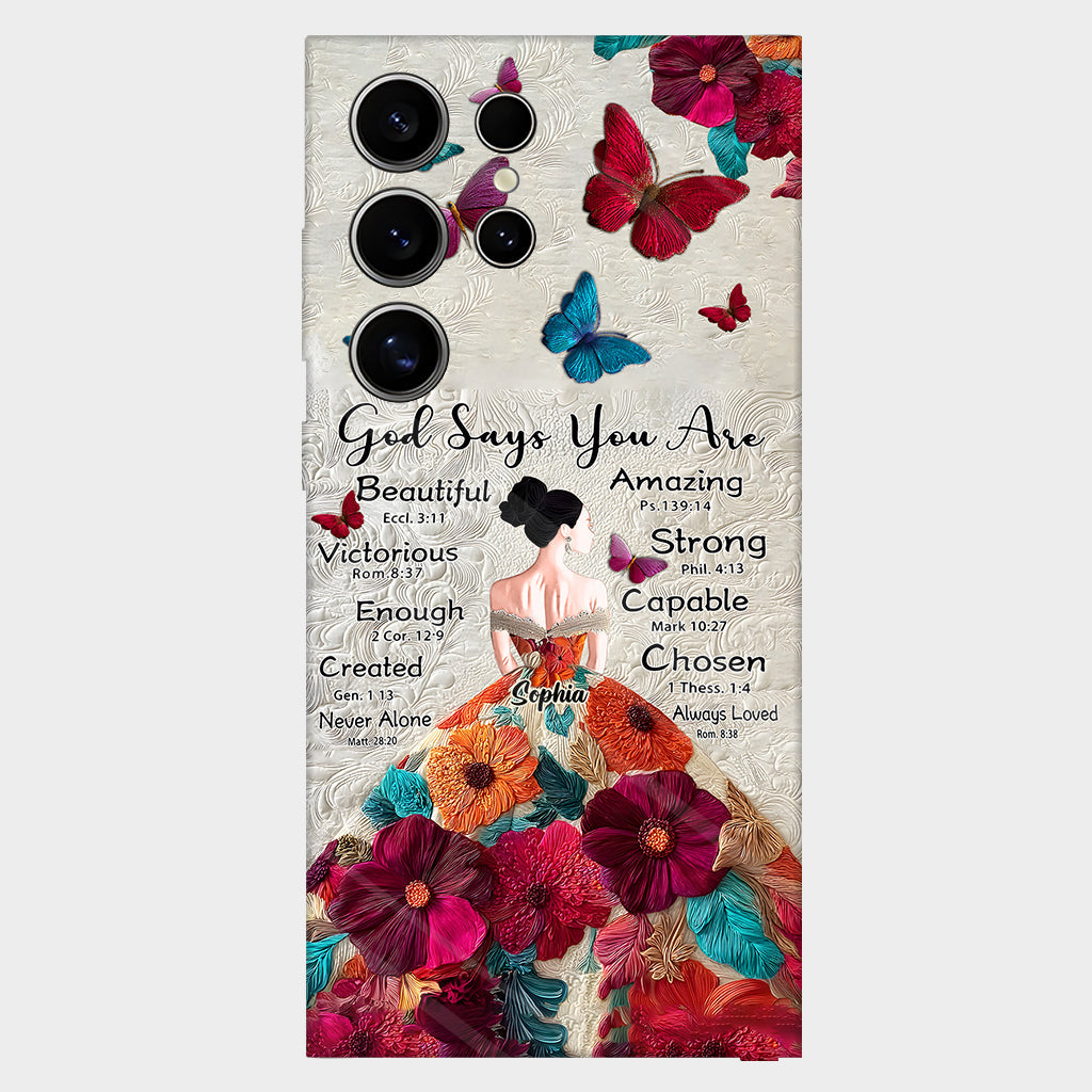 Dieu dit que tu es assez - Coque de téléphone personnalisée avec impression chrétienne intégrale