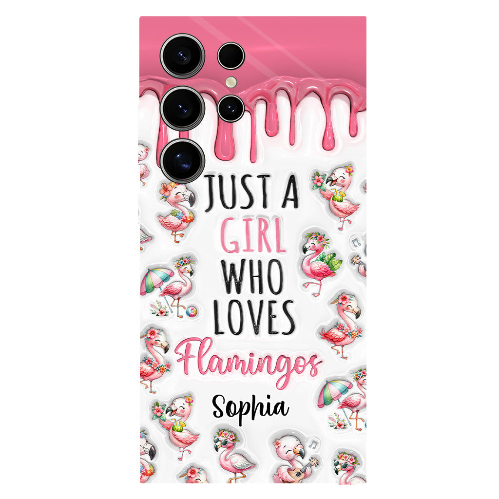 Just A Girl Who Loves Flamingos - Personalized Flamingo Full Print Phone Case