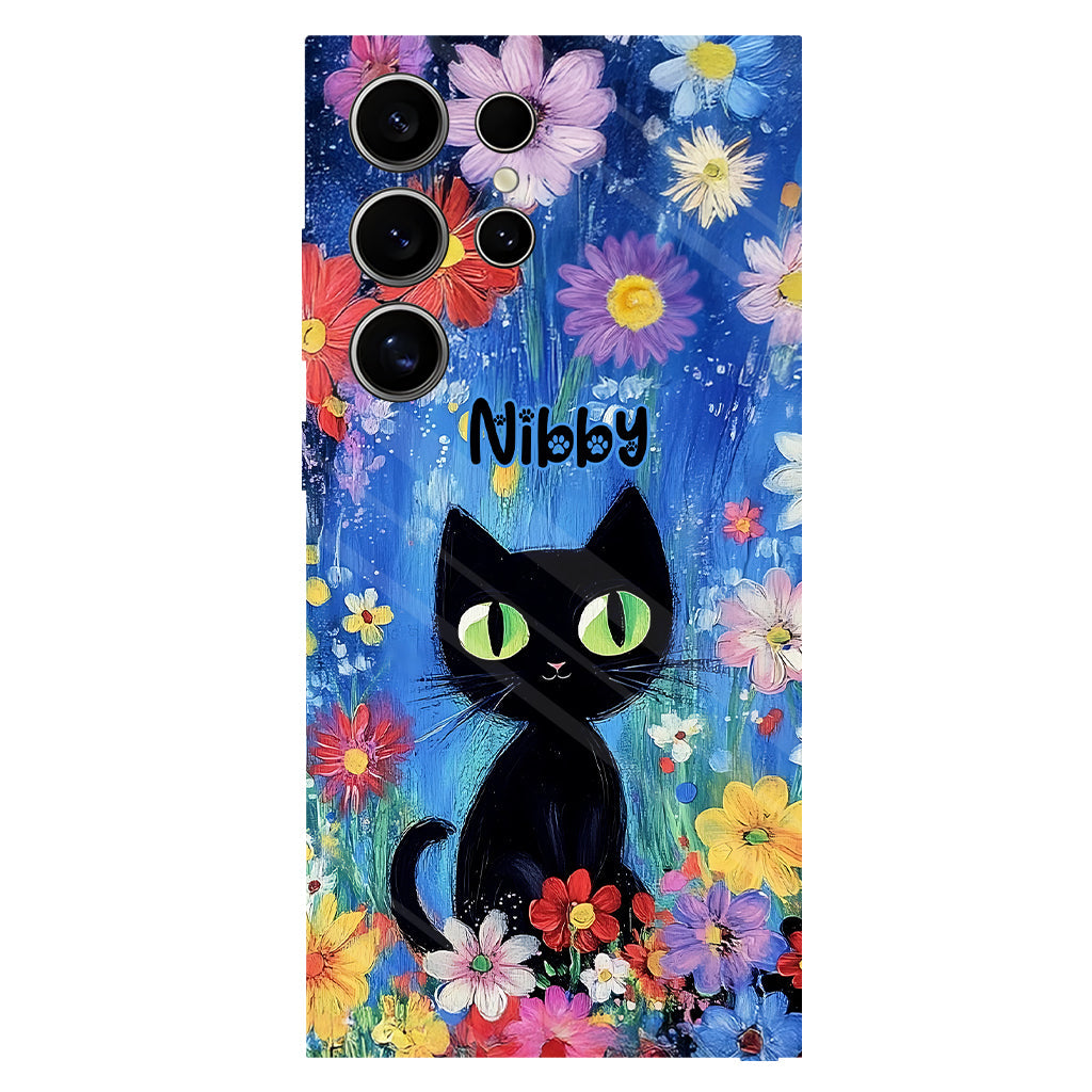 Coque de téléphone personnalisée avec motif chat noir mignon - Chat mignon