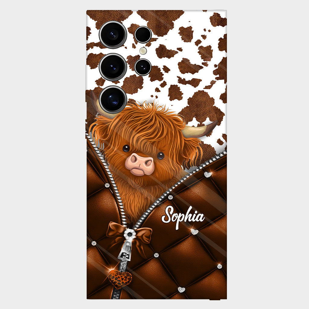 Coque de téléphone personnalisée avec imprimé vache des Highlands - Mignonne vache des Highlands