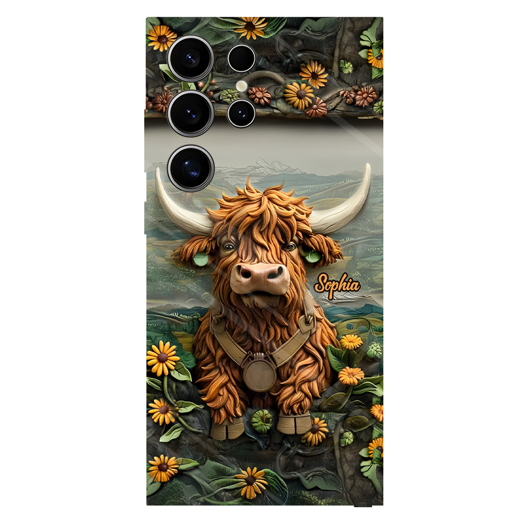 Coque de téléphone personnalisée avec imprimé vache des Highlands - Mignonne vache des Highlands