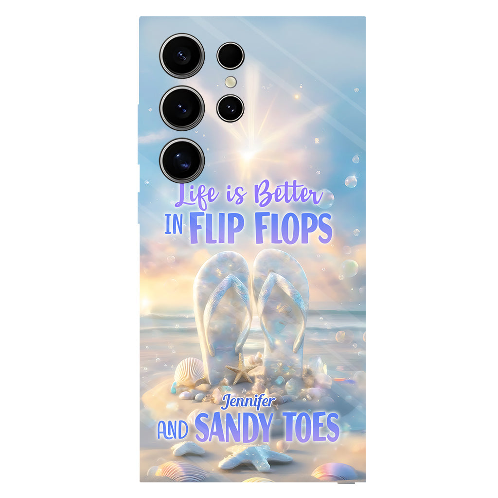 La vie est plus belle en tongs - Coque de téléphone personnalisée « Amoureux de la mer » avec impression intégrale