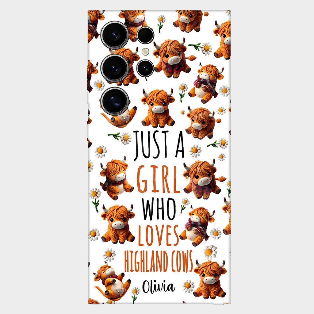 Just A Girl Who Loves Highland Cows - Personalized Highland Cow Full Print Phone Case