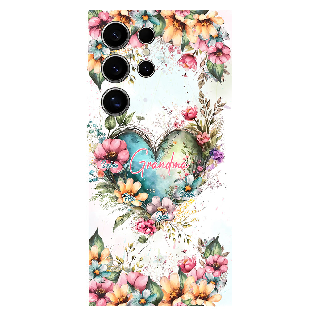 Les fleurs de la maman de grand-mère - Coque de téléphone personnalisée avec impression intégrale « Grand-mère »