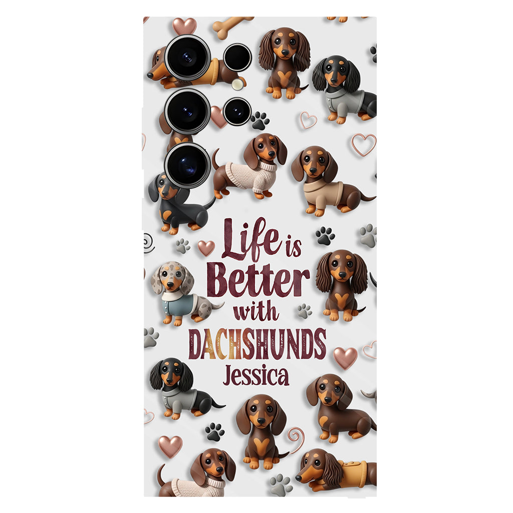 Juste une fille qui aime les chiens - Coque de téléphone personnalisée avec impression intégrale de chien