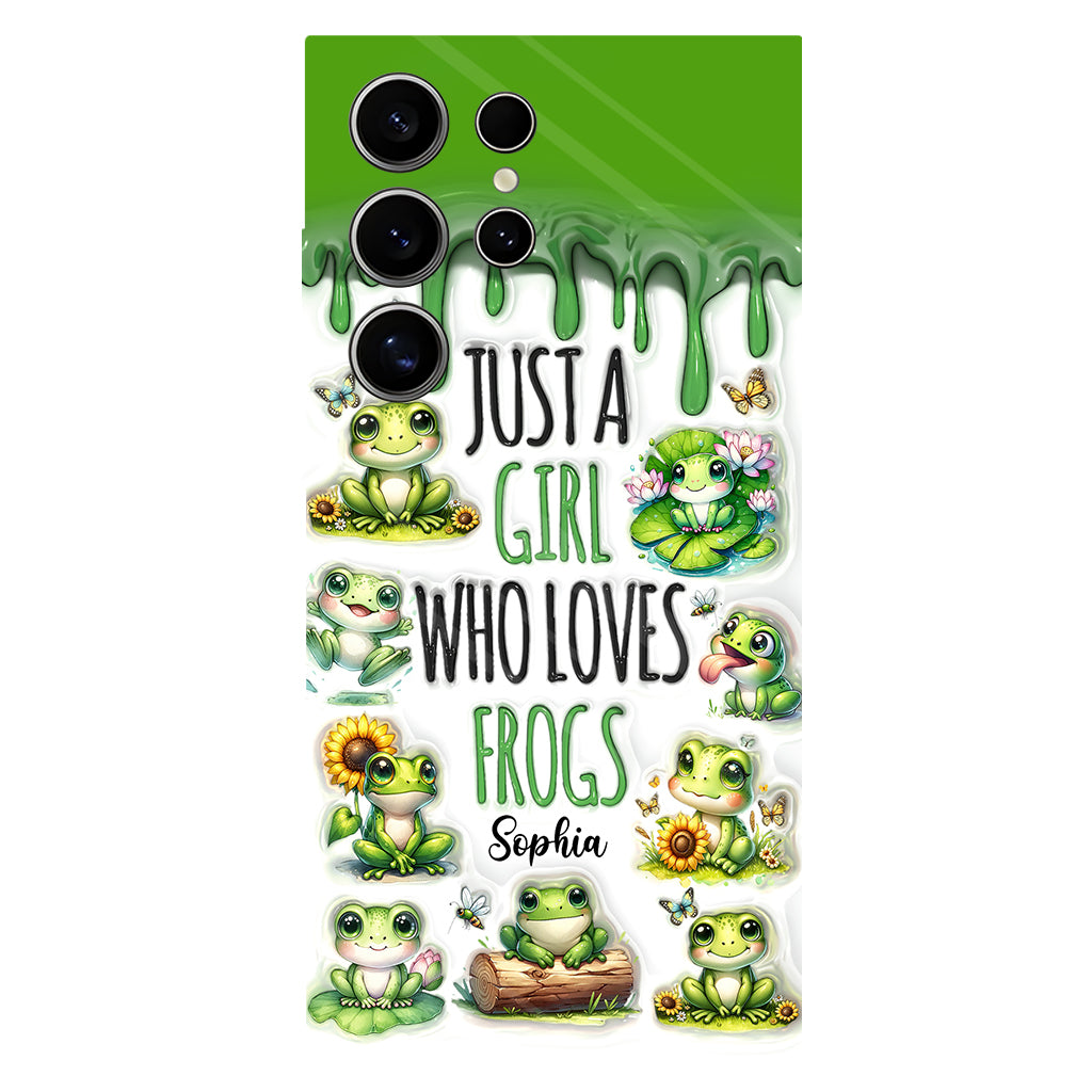 Une fille qui adore les grenouilles - Coque de téléphone personnalisée avec motif grenouille