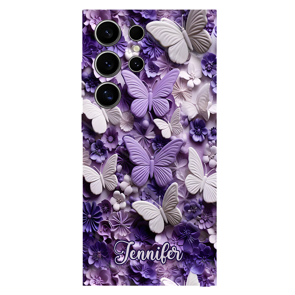 Purple Butterflies - Personalized Butterfly Full Print Phone Case