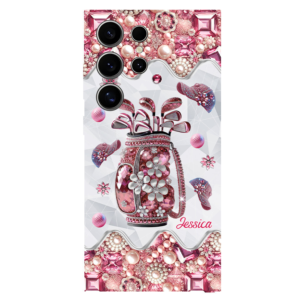 Une fille qui adore le golf - Coque de téléphone personnalisée avec imprimé golf intégral