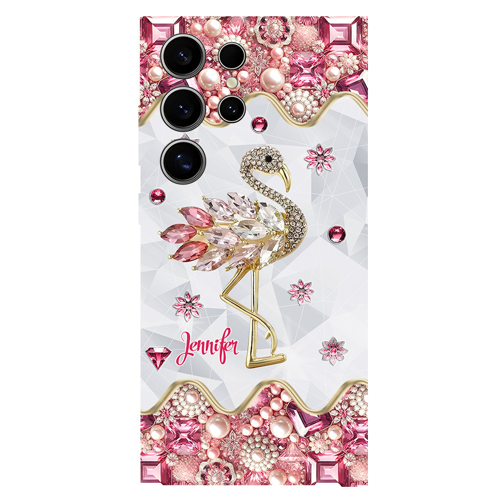 Juste une fille qui aime les flamants roses - Coque de téléphone personnalisée avec impression intégrale de flamants roses