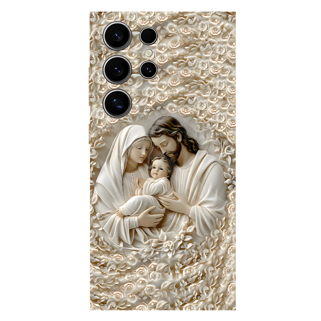 La Sainte Famille - Coque de téléphone personnalisée avec impression chrétienne intégrale