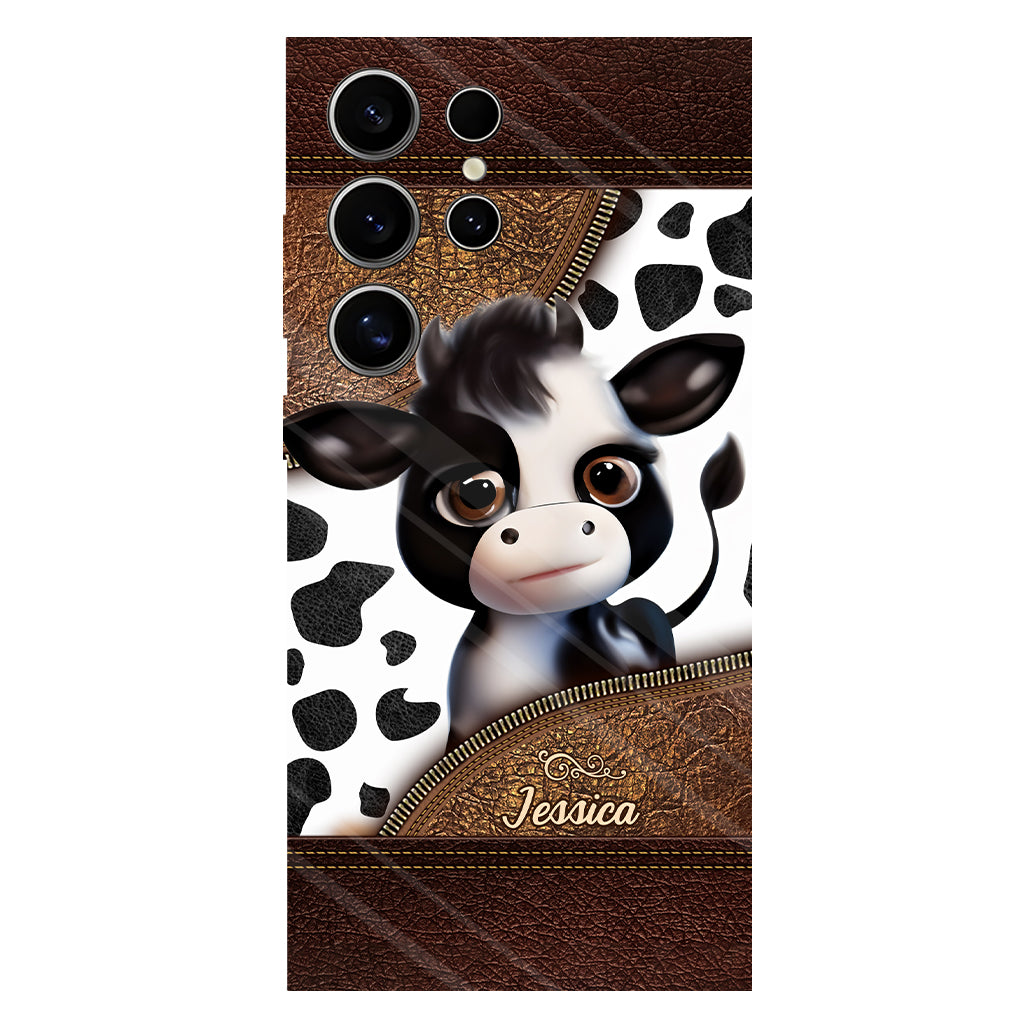 Moody Baby Cow - Personalized Cow Full Print Phone Case
