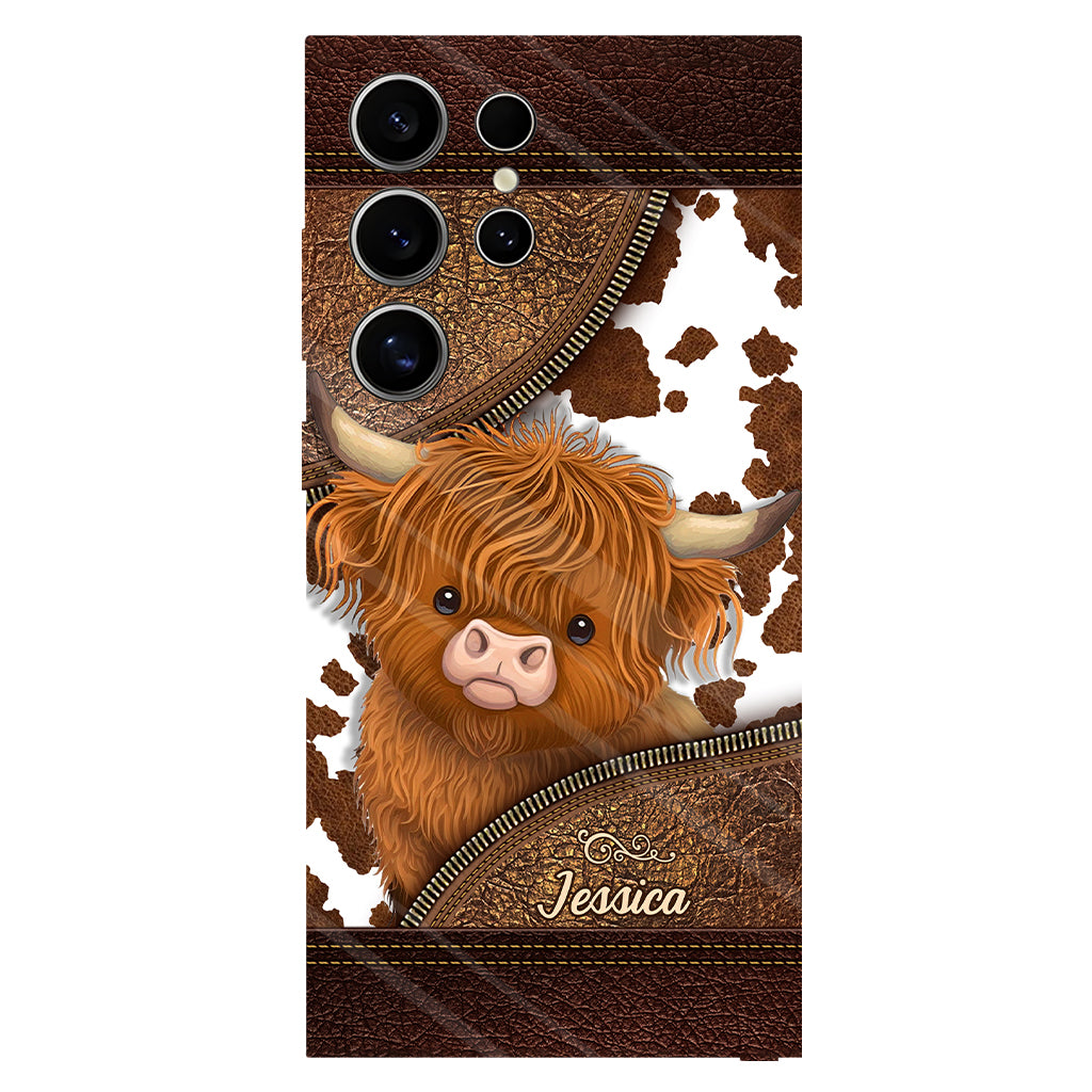 Juste une fille qui aime les vaches des Highlands - Coque de téléphone personnalisée avec impression intégrale